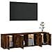 Set Mobili Porta Tv 3 Pz Rovere Fumo In Legno Multistrato - Foto miniatura 3