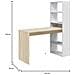 Scrivania Denton, Scrittoio Multifunzione Reversibile Con Libreria A 5 Ripiani, Tavolo Da Studio O Ufficio Porta Pc Portalibri, 120x53h144 Cm, Bianco E Rovere - Foto miniatura 3