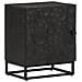 Comodino Nero 40x30x50 Cm In Legno Massello Di Mango E Ferro - Foto miniatura 1