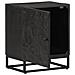 Comodino Nero 40x30x50 Cm In Legno Massello Di Mango E Ferro - Foto miniatura 2