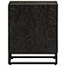 Comodino Nero 40x30x50 Cm In Legno Massello Di Mango E Ferro - Foto miniatura 3