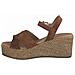 Cognac Casual Open Sandals Sandali Pelle Scarpe Donna Marrone Eu 39, 2-28352-28 305 - Foto miniatura 3