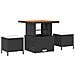 Set di divano da giardino 9 pezzi con cuscini Nero Poly Rattan Acacia, Set da pranzo da giardino 3 pezzi con cuscini Nero Poly Rattan Acacia - Foto miniatura 6