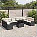 Set di Sofà da Giardino da 11 Pezzi con Cuscini Rattan Nero - Foto miniatura 3