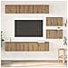 Set di mobili TV 6 pcs rovere artigianale 80 x 30 x 30 cm Media - Foto miniatura 2