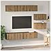Set di mobili TV 6 pcs rovere artigianale 80 x 30 x 30 cm Media - Foto miniatura 4