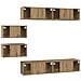 Set di mobili TV 6 pcs rovere artigianale 80 x 30 x 30 cm Media - Foto miniatura 9