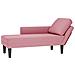 Sdraio con Cuscino e Bracciolo Destro in Velluto Rosa - Foto miniatura 1
