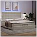 Struttura Letto Pouf con Materassi Bianco 200x200 cm Similpelle - Foto miniatura 3