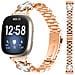 Bracciale Trifoglio Oro Rosa Compatibile Con Fitbit Versa 4/3/sense 2 - Cinturino In Acciaio Inossidabile - Foto miniatura 1