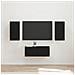 Set mobile TV Montaggio a parete 6 pcs Nero Legno multistrato - Foto miniatura 2
