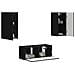 Set mobile TV Montaggio a parete 6 pcs Nero Legno multistrato - Foto miniatura 3