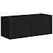 Set mobile TV Montaggio a parete 6 pcs Nero Legno multistrato - Foto miniatura 5