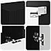Set mobile TV Montaggio a parete 6 pcs Nero Legno multistrato - Foto miniatura 9