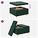 Pouf contenitore Verde Scuro 80 x 80 x 45 cm Velluto - Foto miniatura 9