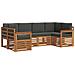Set divani 20 pcs Naturale e Antracite Legno di Acacia Massello - Foto miniatura 1