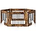 Cancello per cani con supporti 6 pcs Rovere Fumo 80 x 60 cm - Foto miniatura 1