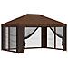 Gazebo da giardino con pareti laterali 4 × 3 m Marrone - Foto miniatura 1