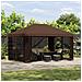 Gazebo da giardino con pareti laterali 4 × 3 m Marrone - Foto miniatura 2