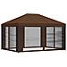 Gazebo da giardino con pareti laterali 4 × 3 m Marrone - Foto miniatura 3