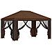 Gazebo da giardino con pareti laterali 4 × 3 m Marrone - Foto miniatura 4
