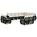 Set Divano da Giardino 12 pcs Nero e Bianco Crema polyrattan - Foto miniatura 1