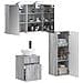 Set di mobili per il bagno 4 pcs Sonoma grigio - Foto miniatura 2