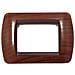 5 Placche Muro 3 Posti Moduli Legno Radica Compatibile Tipo Bticino Living - Foto miniatura 1