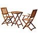 Set Bistrò Per Esterni 3 Pz Legno Di Acacia Pieghevole Rotondo - Foto miniatura 1
