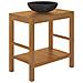 Armadietto Da Bagno In Legno Di Teak Con Lavabo In Marmo Nero - Foto miniatura 7