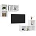 Mobili TV a Parete 4 pz Bianco in Legno Multistrato - Foto miniatura 4
