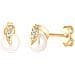 Orecchini A Perno Da Donna In Oro Giallo 14k Con Diamante Bianco E Perle Coltivate D'acqua Dolce - Foto miniatura 1