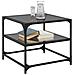 Tavolini Da Salotto Con Piano Vetro Nero 2pz 50x50x45cm Acciaio - Foto miniatura 3