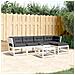 Set Divani Giardino 5pz con Cuscini Bianco Legno Massello Pino - Foto miniatura 5