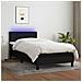 Letto a Molle con Materasso e LED Nero 90x200 cm in Tessuto - Foto miniatura 3