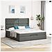 Struttura Letto Pouf Con Materasso 160x200 Cm In Tessuto - Foto miniatura 3