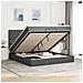 Struttura Letto Pouf Con Materasso 160x200 Cm In Tessuto - Foto miniatura 1