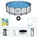 Piscina Fuori Terra - In Giro - 488x122 Cm - Grigio - Include Accessori Coordinati Cb36 - Foto miniatura 1