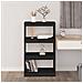 Libreria /divisorio Nero 60x30x103,5cm In Legno Massello Di Pino - Foto miniatura 2