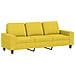 Set Di Divani 3 Pz Giallo Chiaro In Tessuto - Foto miniatura 4