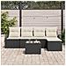 Set da giardino  5 pezzi con cuscini rattan polyrattan marrone, Divano da giardino  2 posti con contenitore e cuscini rattan polyrattan nero - Foto miniatura 3