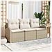 Set divano da giardino 3 pezzi con cuscini Beige Polyrattan - Foto miniatura 2