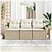 Set divano da giardino 3 pezzi con cuscini Beige Polyrattan - Foto miniatura 3