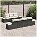 Set Divano da Giardino da 8 Pezzi con Cuscini Nero Polyrattan - Foto miniatura 3