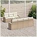 Set Divano Giardino da 8 Pezzi con Cuscini Beige Polirattan Acacia, Divano Giardino a 2 Posti con Cuscini Beige Polirattan - Foto miniatura 3