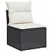 Set Divani da Giardino 5 pz con Cuscini in Polyrattan Nero - Foto miniatura 3