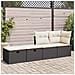 Set Divani da Giardino con Cuscini 2 pz Nero Polyrattan Acacia - Foto miniatura 3