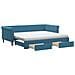 Divano Letto Estraibile con Cassetti Blu 90x200 cm in Velluto - Foto miniatura 1