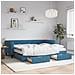 Divano Letto Estraibile con Cassetti Blu 90x200 cm in Velluto - Foto miniatura 2