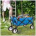 Carrello Pieghevole Per Tutti I Terreni Station Wagon, Carretto A Mano Da Giardino, Portabicchieri In Rete, Maniglie Regolabili, Borsa In Tessuto, Blu - Foto miniatura 3